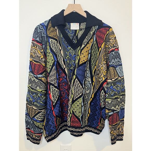 Coogi Australia Collared Sweater Size Large Multicolor 3D Knit Pullover 74095 - Picture 9 of 16